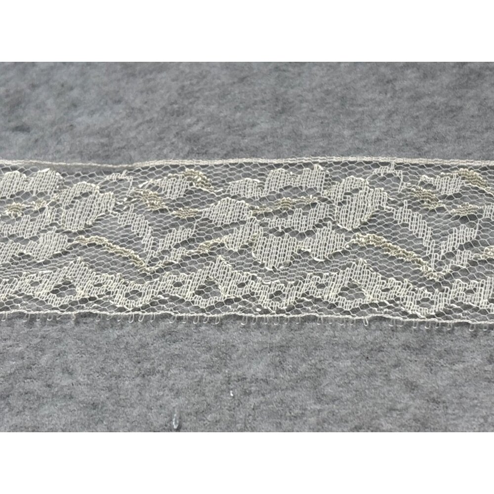 Vintage White Floral Lace Trim 6 yards + 27" Long 2" wide Sewing Craft Supply